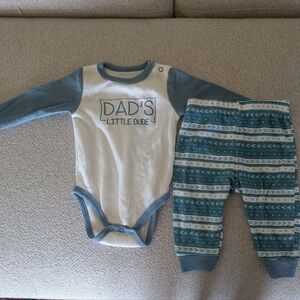 Tahari Teal and White Baby Bodysuit